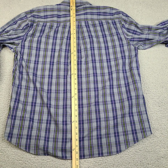 Alan Flusser Shirt Mens XL Purple Long Sleeve Button Down Cotton - Picture 12 of 14